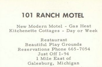 101 Ranch Motel and Restaurant - Galesburg 1967 Yearbook Ad (newer photo)